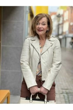 Fifth House Leren En Suède Jassen Leather Jackets White