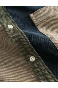 Forét Casual Overhemden GROUND CORDUROY SHIRT Beige