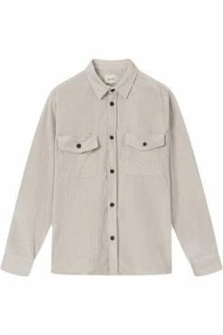 Forét Casual Overhemden Dense Corduroy Overshirt Beige