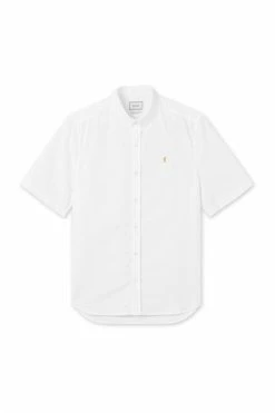 Forét Korte Mouwen Overhemden CROSS SHIRT White