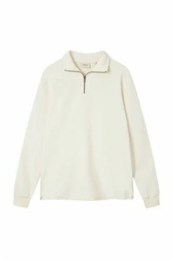 Forét Hoodies & Sweatvesten Motion Half Zip Sweatshirt White